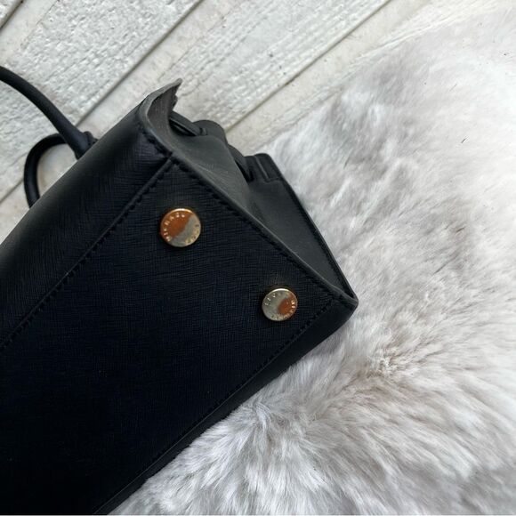 MICHAEL KORS Black Leather Hamilton Selma Raven Jet Set Tote Satchel - Picture 11 of 12